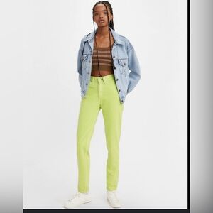 LEVIS Lime Green 80s Mom Jeans